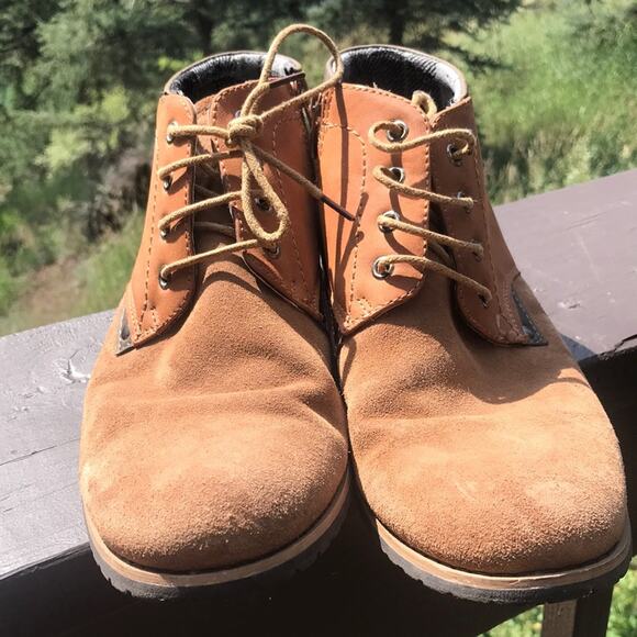 Bruno Marc Plaid Lined Lace Up Suede Boots Tan Men's Size 9 - Picture 3 of 10